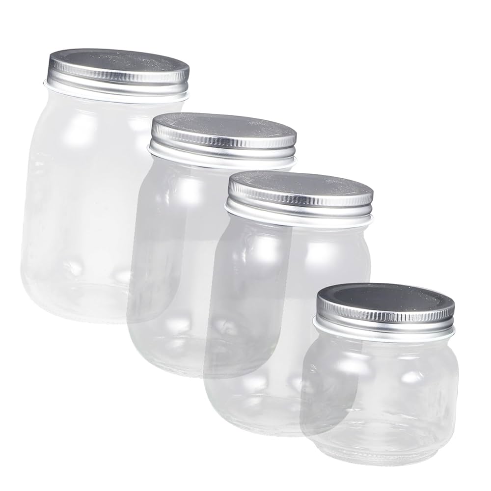 Amazon｜TIDTALEO 4個 ガラスのジャム瓶 気密ガラスキャニスター